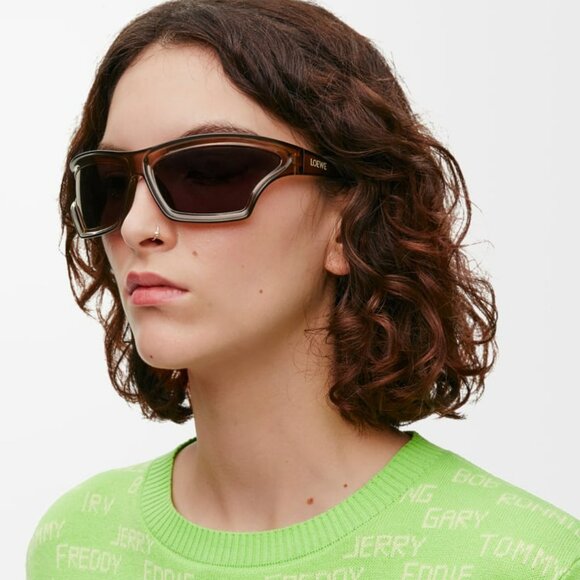 Loewe SIGNATURE Women Sunglasses Brown Grey Mask LW40143U 47A BRAND NEW - Picture 2 of 11